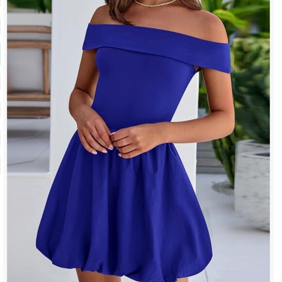 NWT Off Shoulder Bubble Dress Vintage Style S Small - Picture 3 of 11